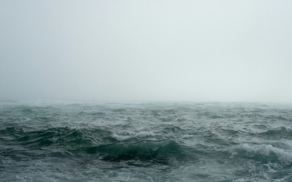 A water surface in the mist